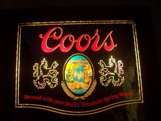 Adolph Coors Company Vintage Bar Sign Coors Beer Light Up Mirror 1980 
