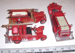 Vintage Signature Model Ford Fire Trucks 1938 Pumper; 1926 Ladder 