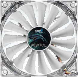 White Aerocool Shark 120mm Case Fan EN55505 82 6 CMF 1500 RPM 15 Fan 