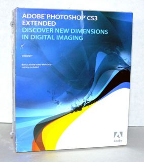 Adobe Photoshop CS3 Extended Windows MPN 29400083 New Box UPC 