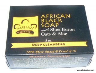 African Black Soaps w Shea Butter Oats Aloe 5OZBAR