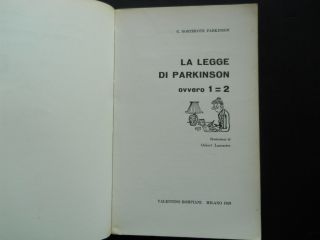1959 Satira Geniale La Legge Di Parkinson Ovvero 1