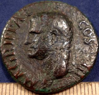 Agrippa Minted Under Caligula AE as Neptune—Rome 37 41 Ad Bold Nice 