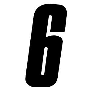 inch Tall Black Race Number 6 Racing Numbers Decals