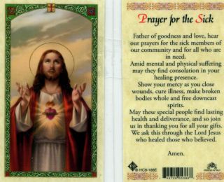   Sick Healing Cure Illness Holy Cards HC188 Catholic Prayer Card