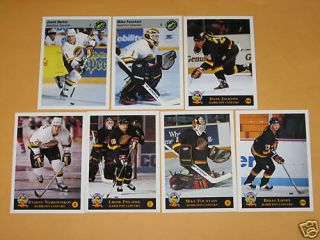 Hamilton Canucks AHL Hockey team Lot of 7 different Cards Vancouver 