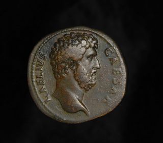 Ancient Roman Sestertius Coin Lucius Aelius Caesar