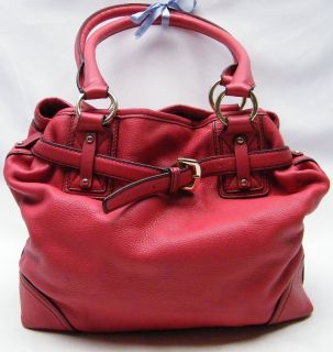   Aigner Fushia Pink Glove Leather Buckle Satchel Tote Purse Bag Handbag