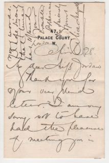 English Writer Alice Meynell Autograph Letter Signed