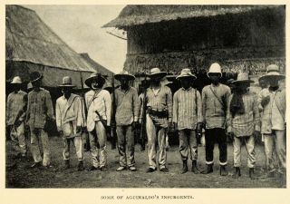 1898 Print Revolution Aguinaldo Insurgent Troop Wartime Original 