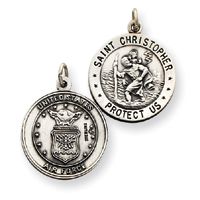   St St Saint Christopher USA Air Force Charm Pendant Medal