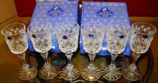 GUS KHRUSTALNY 24% Lead Crystal Set 6 wine glasses brand newin box 