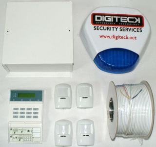 AC4 Wired Burglar Alarm with PIR Keypad Strobe Siren