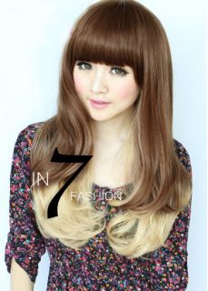 Stunning Stylish Long Blonde Mixed Brown Party Hair Wig