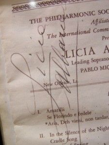 1949 New Orleans Philharmonic Autograph Licia Albanese