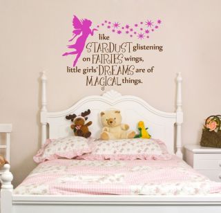 Fairy Phrase Wall Decal Fairies Girl Decor Removable Nursery Children 