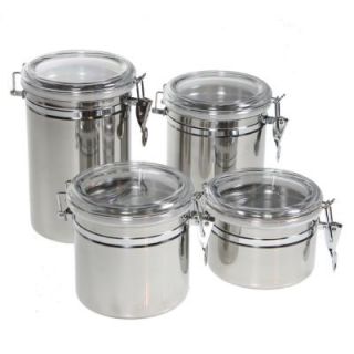  Stainless Steel Kitchen Canisters Dry Food Storage Jar Air Tight