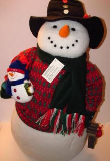 Traditions Winter Fabric Snowman Plush Display Almost 3 Feet Tall 54 