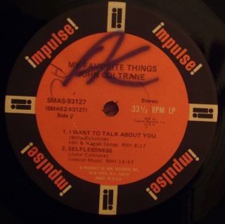 John Coltrane Selflessness Featuring My Favorite Things LP Impulse as 