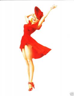 Alberto Vargas Red Dress Sexy Pin Up Girl Print — 02