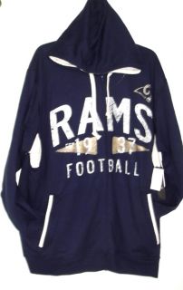 St Louis Rams 2X NFL Retro Legends Full Zip Hoodie Fleece Jacket 