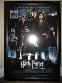 Framed Autographed Harry Potter Goblet of Fire Signed Poster by Daniel 