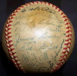 Carl Hubbell Al Lopez 1946 NL Stars Signed Baseball JSA