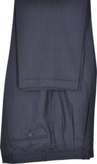 42R Albert Nipon Dark Blue Pinstripe Two Button Wool Suit