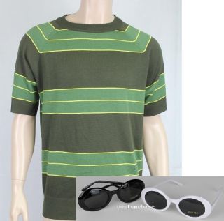 Kurt Cobain Sweater Sunglasses Set Green Short Sleeve Costume Nirvana 