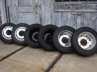 set 19 5 polished alcoa wheels 245 70r19 5 tires