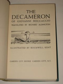 Boccaccio The Decameron Rockwell Kent Illusts 1949 wDJ