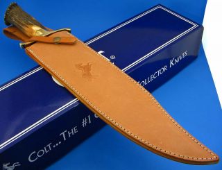 Colt Crown Stag Alamo 175th Anniversary Giant Fixed Blade Bowie Knife 