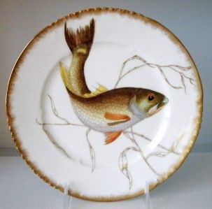   Field Haviland Limoge France Handpainted Fish Plate 9 c1890 3