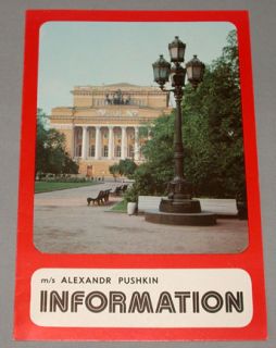 1970s MS Alexandr Pushkin Ocean Liner Info Brochure