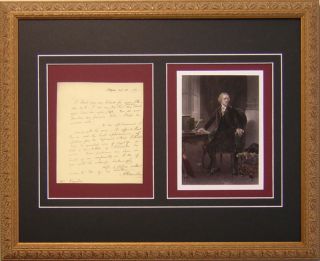 Alexander Hamilton Signed 1794 Letter Framed Reprint