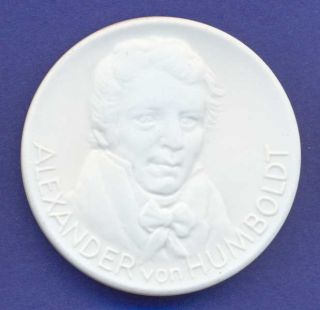 Medal Alexander Von Humboldt Porcelain Meissen UNC V143