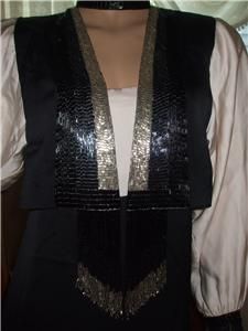 Vintage Glam Glam Alexis de Fursac Paris Silk Bead Fringe Dress