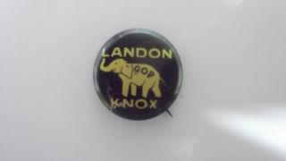 ALF Landon Frank Knox 1936 Presidential Campaign Button