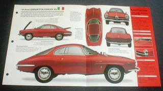 1963 Alfa Romeo Giulia SS Coupe Unique Imp Brochure