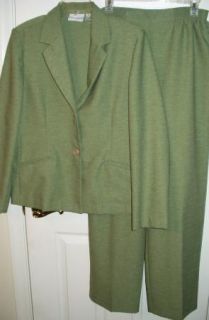 Outfit 12 Alfred Dunner 2pc green pantsuit jacket slacks womens