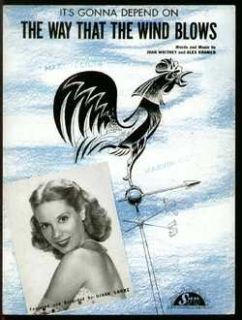 Way That The Wind Blows 1946 Dinah Shore Sheet Music