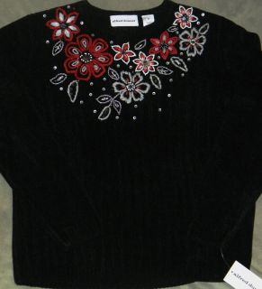 Alfred Dunner Black Sweater Size M XL Retail $64