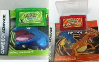 2012 Boy Games 2pc Pokemon LeafGreen FireRed Advance SP DS GBA Game 