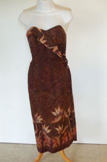 Vintage S M Alfred Shaheen Hawaiian Honolulu Strapless Dress Cotton 