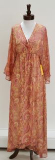 Alice Olivia Hayley Kimono Dress XS 0 2 $440 Silk Long Maxi Paisley 