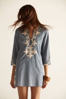 Calypso St Barths Alexa Tunic Blue Wear as Tunic or Cover Up Size 