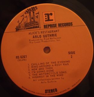 Arlo Guthrie Alices Restaurant LP Reprise RS 6267 Shrink Wrap VG 