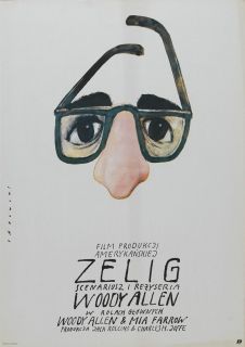 Zelig Movie Poster 27x40 Polish Woody Allen MIA Farrow Susan Sontag 