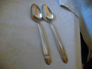 Lot 4 Vtg Holmes Edwards Silverplate Danish Princess 2 Tea Spoons 