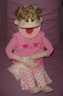 Professional Little Girl Puppet Pony Tails Wide Mouth Ventriloquist 